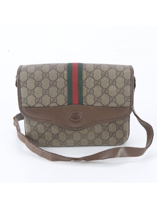 Gucci Handbags - Gucci Vintage GG Supreme Sherry Line Leather Shoulder Bag